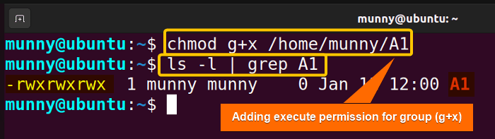 Add permissions using chmod command.
