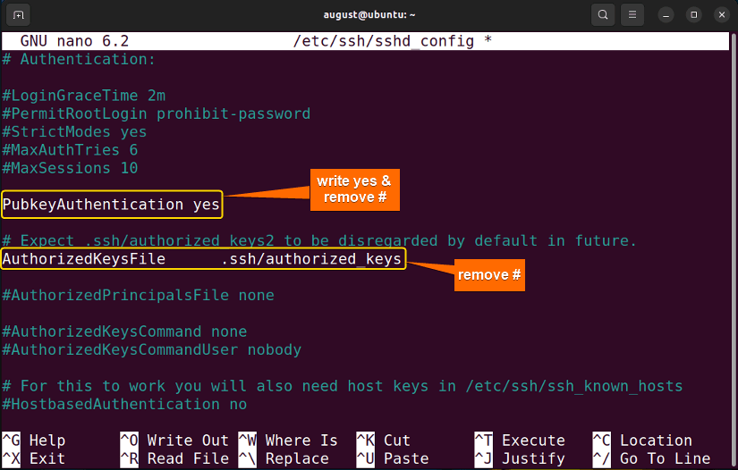 edit configuration file