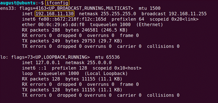 find ip address of the remote server