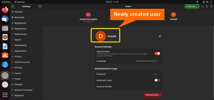 I have successfully created a new root user by GUI.