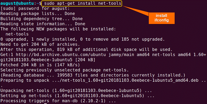 install ifconfig
