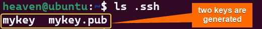 public key and private keys are generated to create a user account in Ubuntu