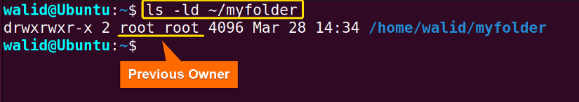Showing current owner
