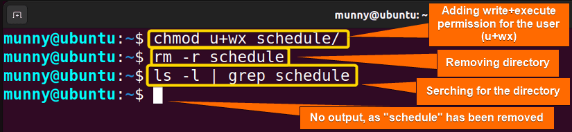 Changed directory ermission to remove it.