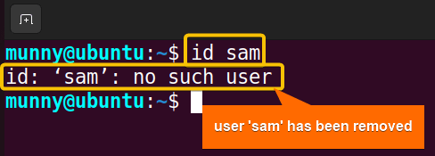 Verify if the user has been removed