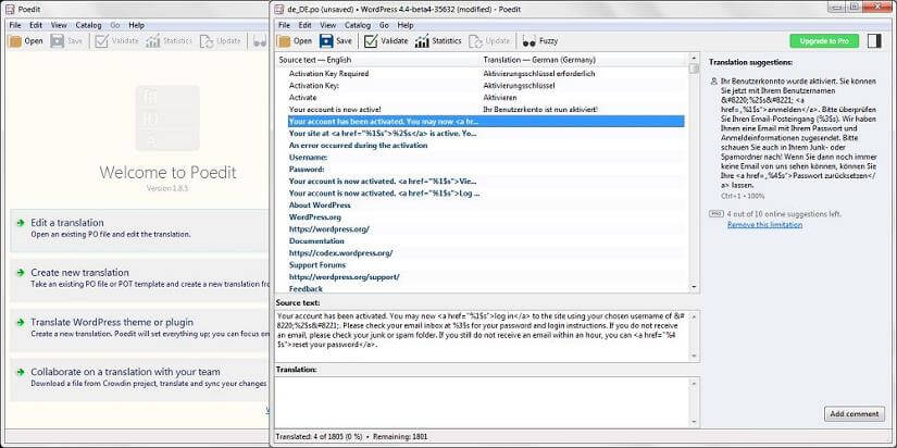 Poedit Linux app for developers.