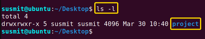 Initial existence of the project folder.