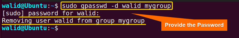 Removing user from a group