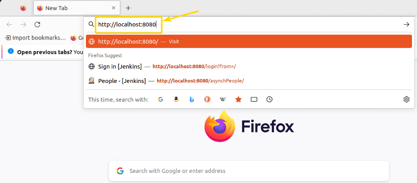Browsing Jenkins server from GUI.