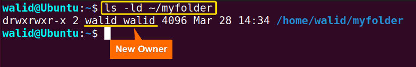 Printing current owner