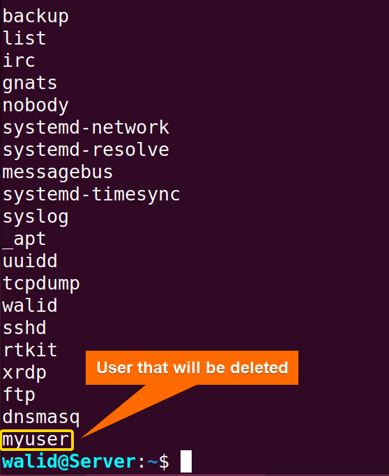 List of current user