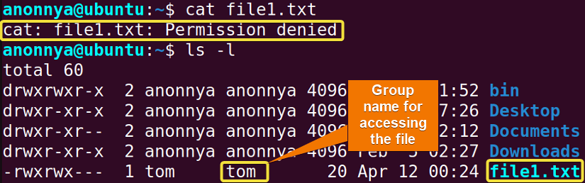 File permission denied in Linux.