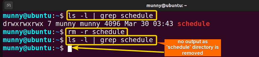 Recursively remove non empty directory in linux