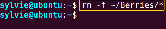  removing all files in a directory in linux without prompt