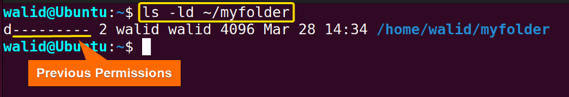Printing current permissions 
