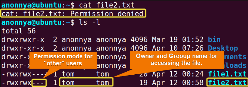File permission denied in Linux.