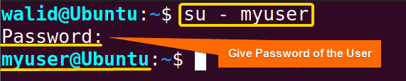 Switching user