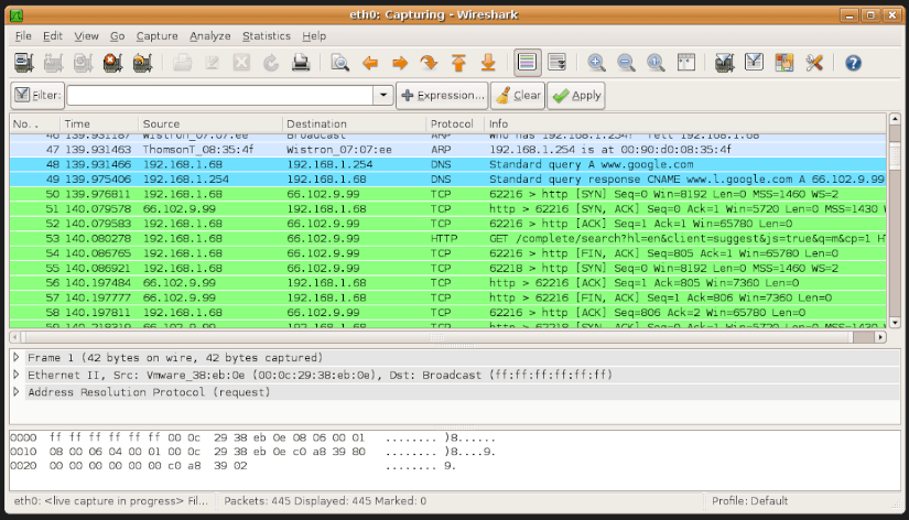 Wireshark app is a network protocol analyzer tool.