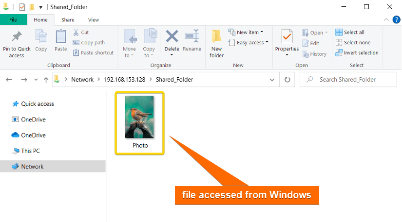 Image file shared with Windows.