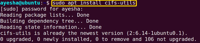 Install cifs-utils in Ubuntu