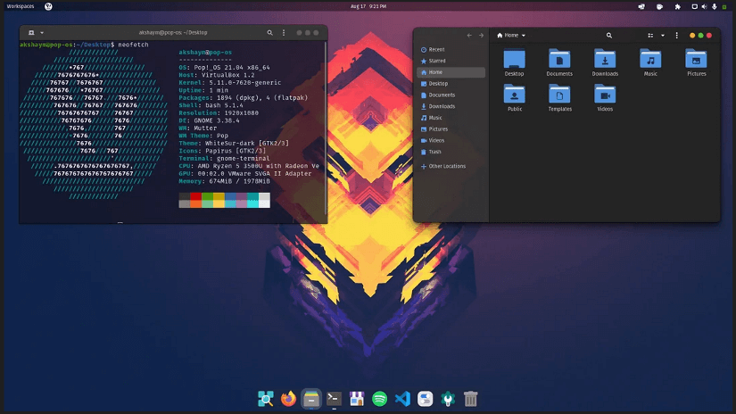 Pop!_OS as the best looking Linux distro.
