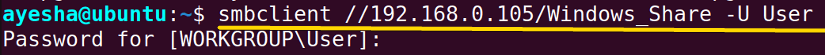Access shared folder in Ubuntu using smbclient