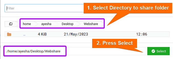 Samba shared folder path in Ubuntu