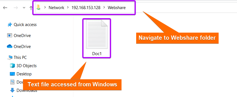 Samba file accessed from Windows