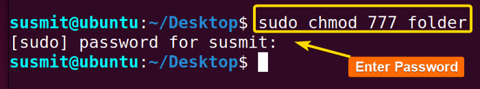 The sudo command in Linux has granted the permission to change the permission for folder directory.