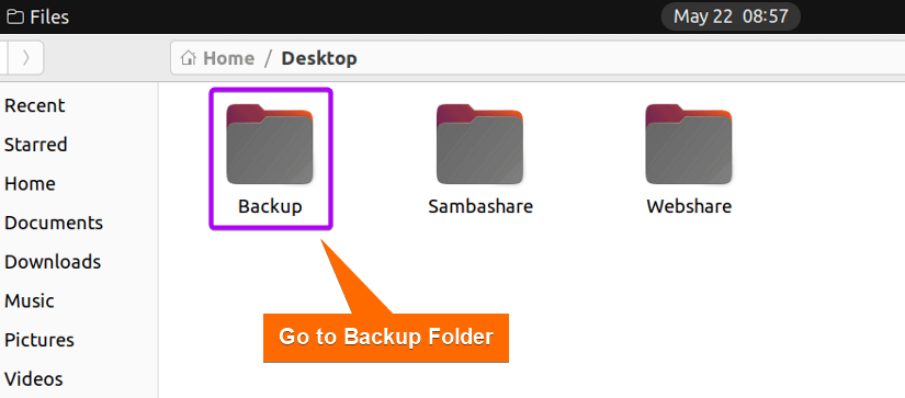 Backup samba folder in Ubuntu
