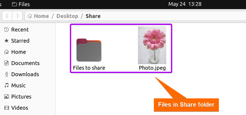 Files in shared folder