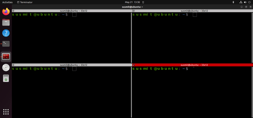 Terminator which is one of the must-have ubuntu apps for programmers.