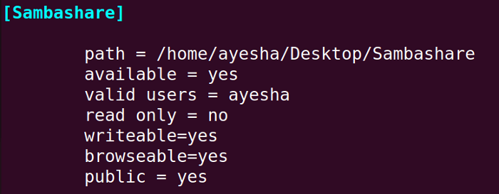 Configuration settings