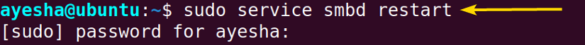 Restart samba