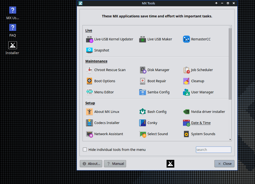 MX Linux distro 
