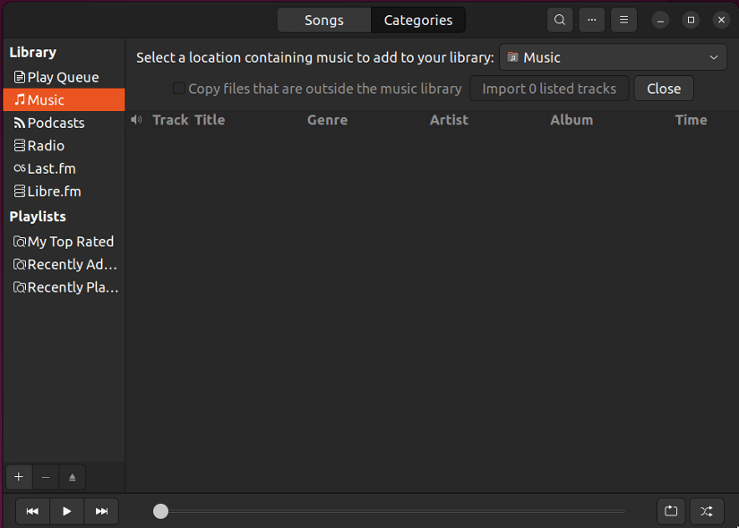 Rythmbox music player