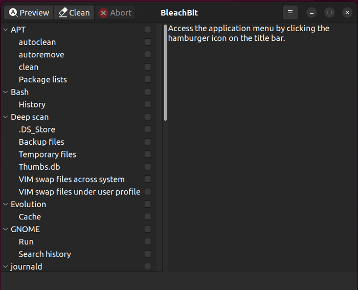 BleachBit disk cleaning app