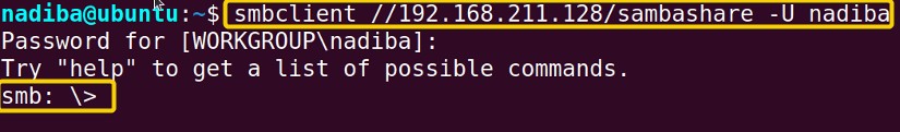 Accessing Samba shared folder using IP address, user and password