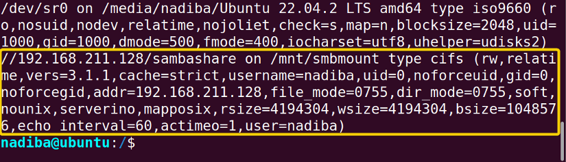 Terms the mounted output contains