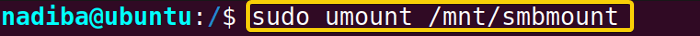 Unmounting the mounted shares
