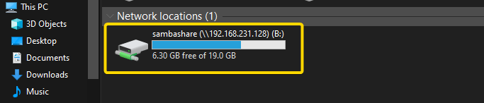 New Samba share drive created