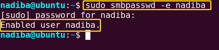 Enabling the user