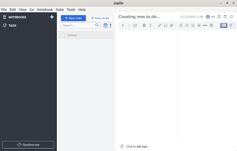 Joplin note taking app