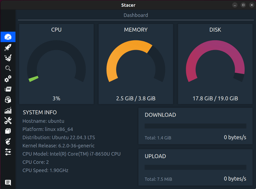Stacer system optimizer