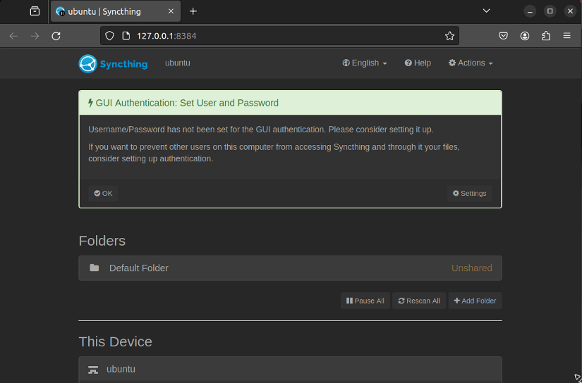Syncthing file sharing app