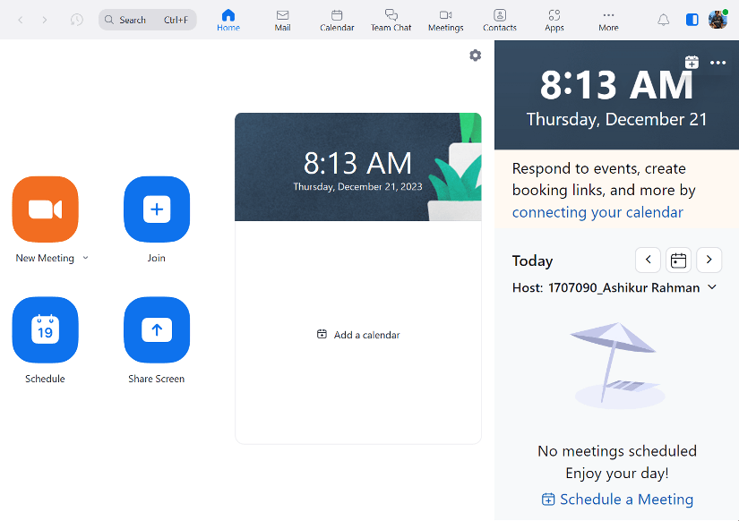 Zoom video conferencing app