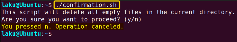 Taking user confirmation for performing actions