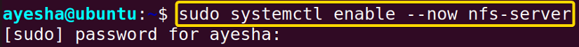 Enable NFS Server