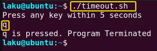 Pressing any key to terminate with timeout