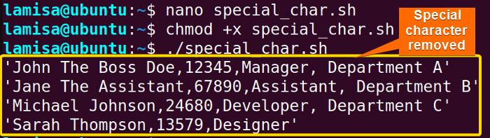 Read CSV file using awk commad